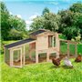 Probache - Poulailler VIP avec clapier Double XXL en Bois