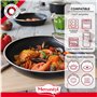 MENASTYL - set de 8 pièces – 3 poêles 20/24/28 cm + 3 casseroles 16/18/20 cm + 2 poignées amovibles sécurisées - 6020438