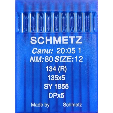 Schmetz 10 Aiguilles à talon rond pour machines à coudre industrielles Système 134 (R), épaisseur de l’aiguille : 80.
