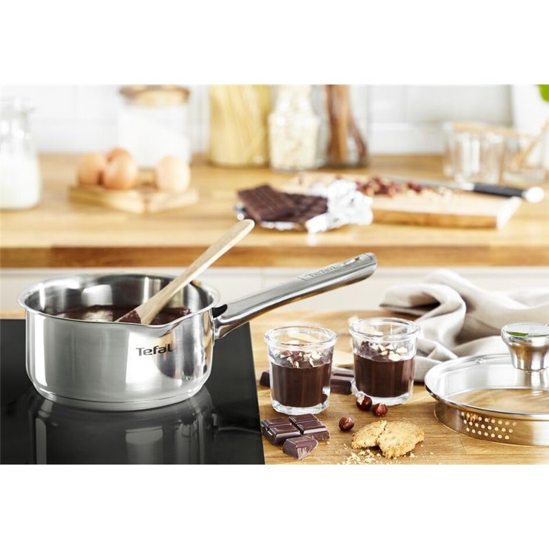 Image secondaire de Tefal Casserole 16 cm et couvercle filtrant, Induction, Acier inoxydable 18/10 haute qualité, Garantie 10 ans, Duetto A7052263