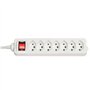 Lindy 73168 Multiprise Suisse avec interrupteur, 7 prises, Blanc