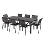 Hespéride - Table de Jardin Rectangulaire Piazza Gris Graphite - 8 Places - Aluminium Traité Epoxy Antirouille