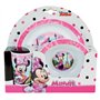 FUN HOUSE 005471 Disney Minnie Ensemble Repas Contenant 1 Assiette, 1 Bol et 1 Verre pour Enfant Polypropylène Rose 26.5x8.5x24.