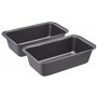 Amazon Basics Moule à pain antiadhésif en acier au carbone, 27 x 15 x 7 cm, lot de 2, Rectangulaire, Gris