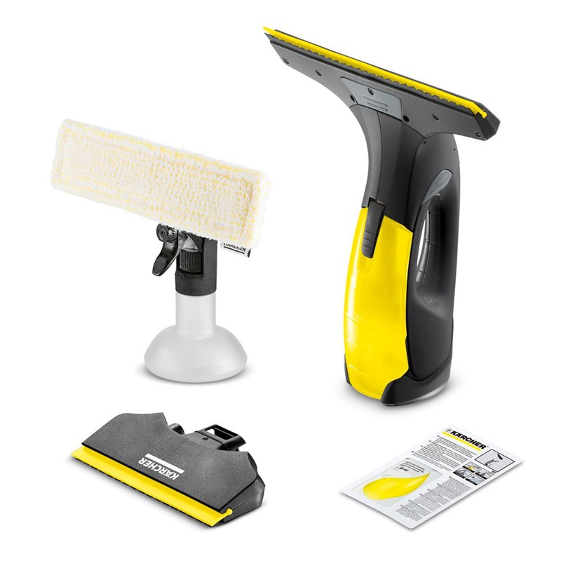 Kärcher Nettoyeur de Vitres WV 2 Black Edition, Autonomie de Batterie : 35 min, Affichage LED, 2 Raclettes, Pulvérisateur avec M