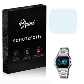 Bruni Protecteur d'écran compatible avec Casio A158WEA-1EF Film Protecteur, cristal clair Écran protecteur (2X)