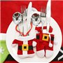SHOP-STORY - Lot de 6pcs Mignon Porte-Couverts Polyester Serviette Couteaux Fourchette Cuillère Forme de Costume Père Noël Poche
