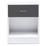 IDMarket - Lot de 2 Tables de Chevet Olga 1 tiroir avec Niche Bois Blanc et tiroir Gris