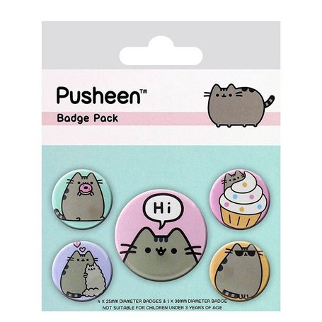 Pyramid International Pusheen Says Hi Lot de badges Multicolore 10 x 12,5 cm