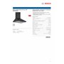 Bosch DWP64BC60 Hotte murale Série 2, 1 moteur et 3 vitesses d'aspiration, 60 cm, Noir