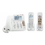 Geemarc Pack Senior - Téléphone Fixe Amplifié et Ses Combinés Additionnels avec Répondeur et Larges Touches Photo Personnalisabl
