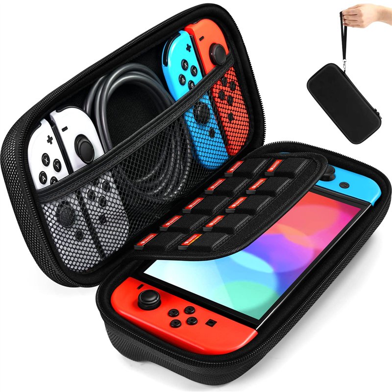 iVoler Etui pour Nintendo Switch, Housse Sacoche de Transport à Coque Rigide Anti Choc Pochette avec Espace, 10 Cartouche de Jeu
