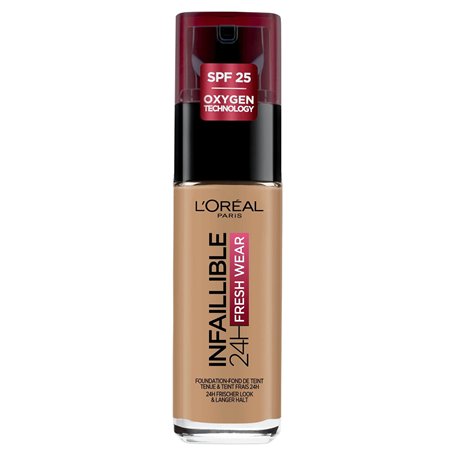 L'Oréal Paris - Fond de Teint Fluide Infaillible 24h Fresh Wear - Tous Types de Peaux - Teinte : Ambre doré (290) - 30 ml