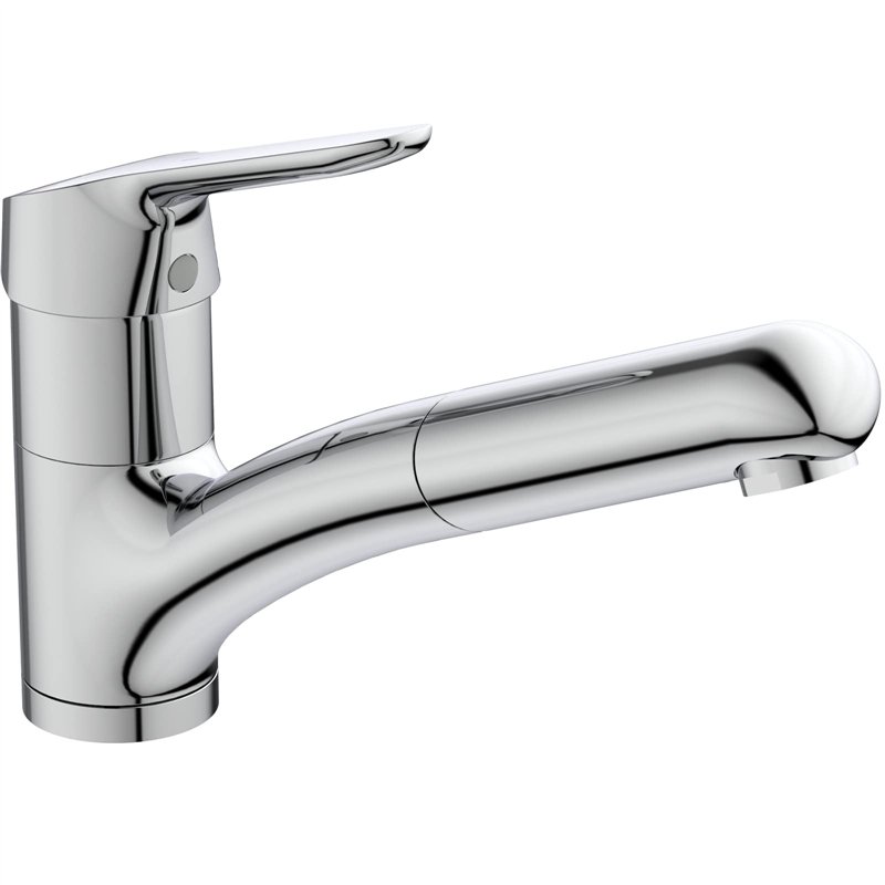 Ideal Standard BC143AA Ceraflex Mitigeur cuisine monocommande à poser sur évier, douchette orientable et amovible Chromé