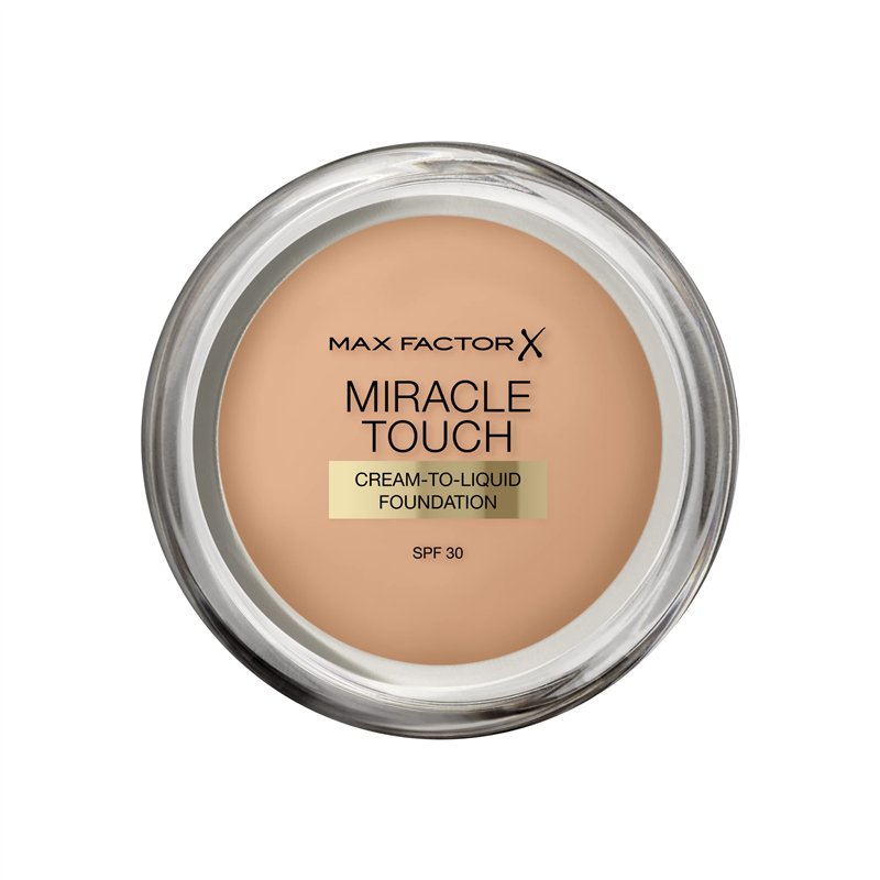 Max Factor - Miracle Touch Fond de teint - nouvelle formule améliorée, FPS 30 et acide hyaluronique, Sand 60 - 11,5 g