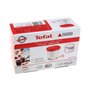 Seb Lot 6 pots en verre 140 ml, Couvercle rouge, Adapté aux yaourtières Multi-Délices Express, Compatible lave-vaisselle XF10050