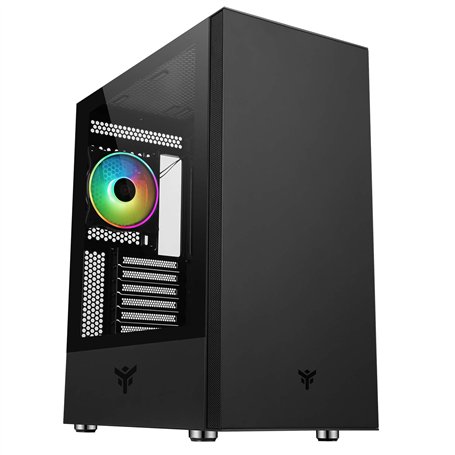 Boîtier Moyen Tour ATX Vertibra S210 RGB avec Panneau Vitré, Noir