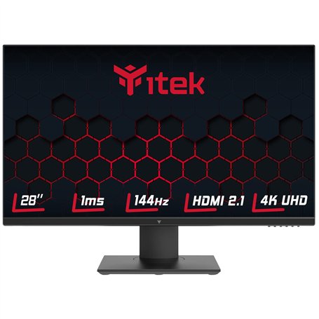 Itek moniteur GGF - 28" plat, 3840 x 2160 4K UHD, panneau IPS rapide 144 Hz, réponse OD 1 ms, connexions 2xHDMI 2.1 et 2xDP, HDR