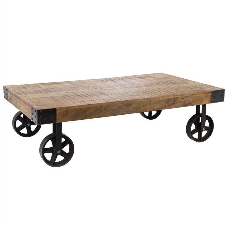 Atmosphera - Table Basse Silas - métal & Bois de manguier