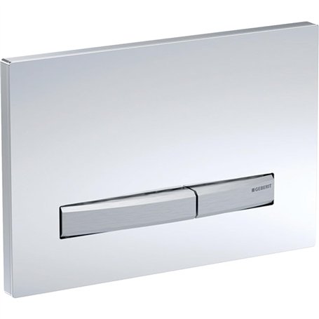 Geberit Sigma50 115.788.SD.2 Plaque de déclenchement pour chasse d'eau 2 débits Métal chromé Verre fumé miroir