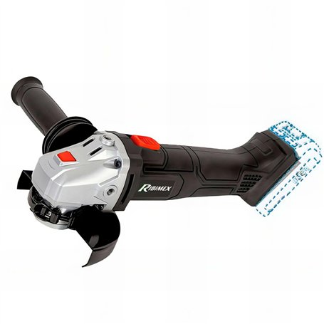 Ribimex PRBAT20/M125SB Meuleuse d'angle 125 mm RBAT20 Batterie et sans Chargeur, Rouge et Noir