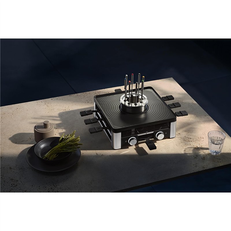 Image secondaire de WMF Lumero Station Gourmet 3-en-1, Raclette, Appareil à fondue, Grill électrique d'intérieur, 8 personnes, Gamme complète d'acce