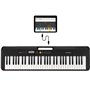 Casio CT-S200 Clavier 61 touches dynamiques, polyphonie 48 notes, 400 sons, 77 rythmes, 60 morceaux, mode Dance Music Voice Noir