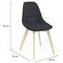 IDMarket - Lot de 4 chaises scandinaves Gaby Grises en Tissu pour Salle à Manger