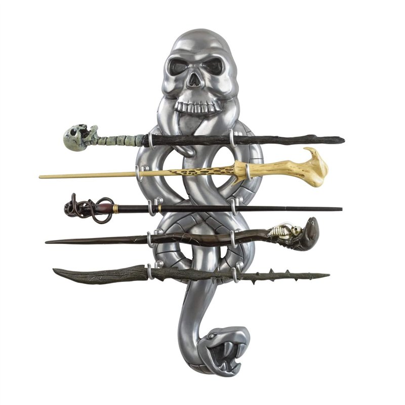 The Noble Collection The Dark Wizard Wand Set - 17in (43cm) PVC Dark Wizard Wand with Prismatic Bookmark - Officially Licensed H