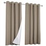 IDMarket - Lot de 2 rideaux thermiques taupe 135x240 cm