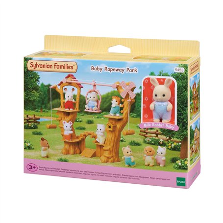 Sylvanian Families - La tyrolienne des bébés - 1 figurine Lapin incluse - Plongez dans l'univers de la famille Sylvanian - Figur