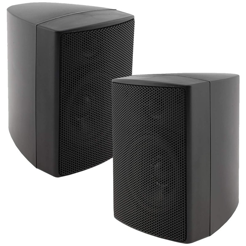 Image secondaire de Enceintes 2 voies noires, la paire, enceintes murales pour système stéréo HiFi home cinéma, 40 watts 8 ohms