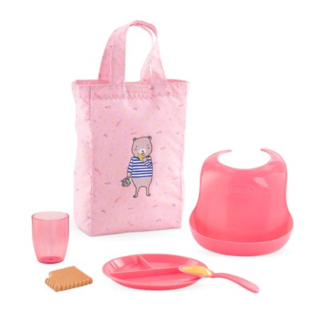 Corolle - Coffret Repas, 6 Accessoires, pour Poupon 36 cm et 42 cm, dès 2 Ans, 9000140690