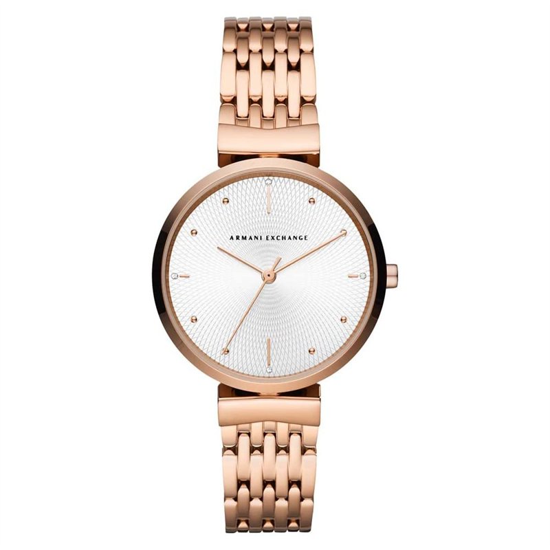 Armani Exchange Montre pour Femme, Mouvement à Trois Aiguilles, Boîtier en Acier Inoxydable or Rose de 36 mm avec Bracelet en Ac