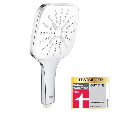 GROHE Vitalio SmartActive 130 Cube Pommeau de douche 3 jets, Douchette 130mm, Economie d'eau, Facile à installer et à nettoyer, 