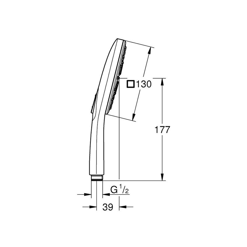 Image secondaire de GROHE Vitalio SmartActive 130 Cube Pommeau de douche 3 jets, Douchette 130mm, Economie d'eau, Facile à installer et à nettoyer, 