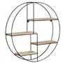 IDMarket - Etagère murale ronde LILY 4 niveaux bois et métal design industriel