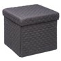 5 five simply smart - 2 en 1 Pouf et Coffre de Rangement Velours Gris foncé 31 x 31 cm 167846A