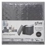 5 five simply smart - 2 en 1 Pouf et Coffre de Rangement Velours Gris foncé 31 x 31 cm 167846A