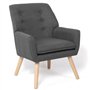 IDMarket - Fauteuil scandinave NAT en Tissu Gris Anthracite