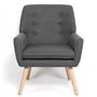 IDMarket - Fauteuil scandinave NAT en Tissu Gris Anthracite