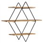 IDMarket - Etagère murale losange LILY 3 niveaux bois et métal design industriel