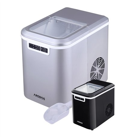 Arebos Machine à glaçons | Ice Cube Maker | 12 kg / 24 h | 10-15 minutes de production | 2 tailles de glaçons | Réservoir d'eau 