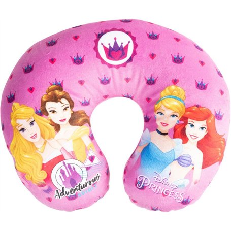 TataWay - Coussin de Voyage Princesses Disney, Aurora, Belle, Ariel, Cendrillon, Polyester, Remplissage Perles, Rose, Taille uni