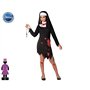 Atosa-65865 Déguisement Religieuse Ensanglanté, Femme, 65865, Noir, 5-6 Ans