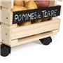 IDMarket - Lot de 3 clayettes en bois empilables pour fruits et légumes