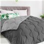 IDMarket - Couette 140x200 CM Abby Bicolore Gris Clair et Gris 300 GR