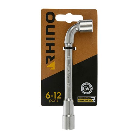 RHINO - Clés tubulaires et à Pipe, Clé à Pipe débouchée 10 mm - Diamètre 10 mm - Empreinte 6/12 pans - Fabriqué en Acier (Chrome