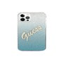 Guess GUHCP12LPCUGLSBL Coque pour iPhone 12 Pro Max 6,7" Bleu pailleté Script