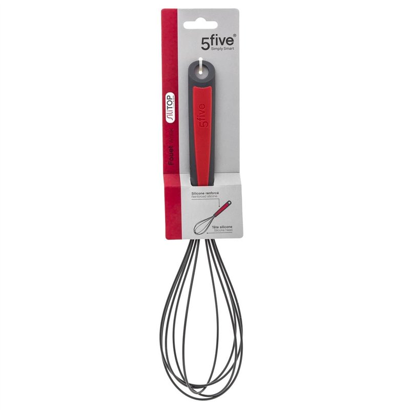 Image secondaire de 5five - fouet silicone 'silitop' noir et rouge